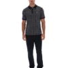 Schwarzes Jackson Jacquard-Strick-Polohemd mit Reißverschluss