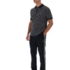 Schwarzes Jackson Jacquard-Strick-Polohemd mit Reißverschluss