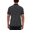 Schwarzes Jackson Jacquard-Strick-Polohemd mit Reißverschluss