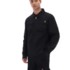 Schwarzes Kasa-Overshirt mit durchgehendem Reißverschluss