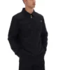 Schwarzes Kasa-Overshirt mit durchgehendem Reißverschluss