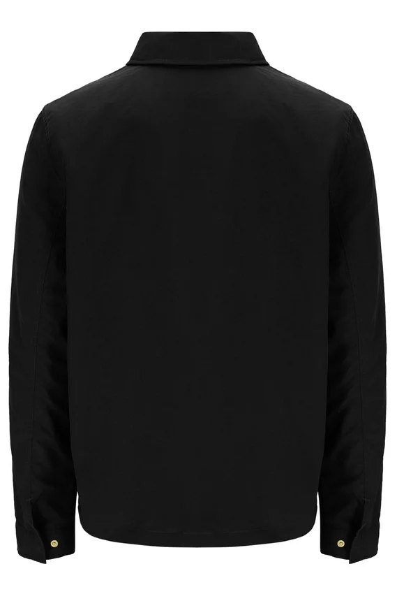 Schwarzes Kasa-Overshirt mit durchgehendem Reißverschluss