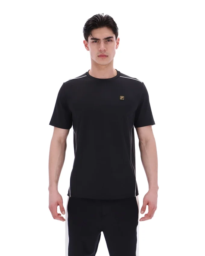 Schwarzes Lawrenze Fitness-inspiriertes T-Shirt