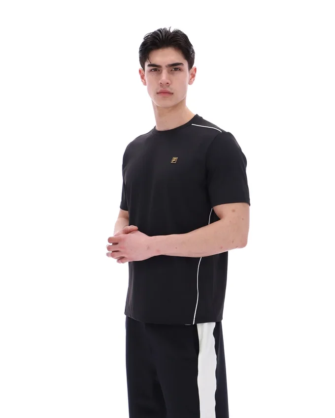 Schwarzes Lawrenze Fitness-inspiriertes T-Shirt