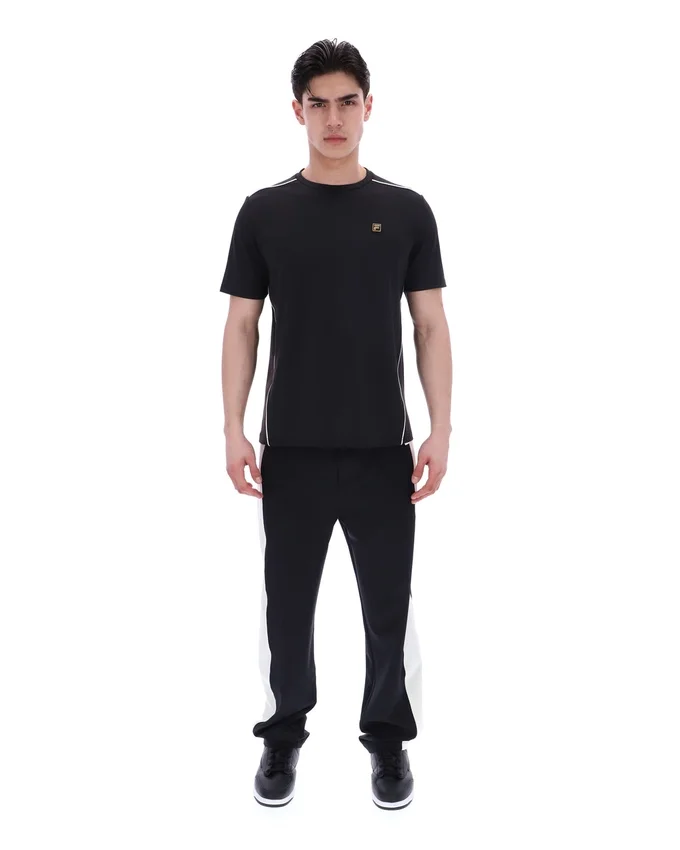Schwarzes Lawrenze Fitness-inspiriertes T-Shirt