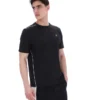 Schwarzes Lawrenze Fitness-inspiriertes T-Shirt