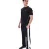 Schwarzes Lawrenze Fitness-inspiriertes T-Shirt