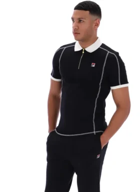 Schwarzes Leo-Polohemd