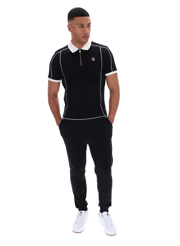 Schwarzes Leo-Polohemd