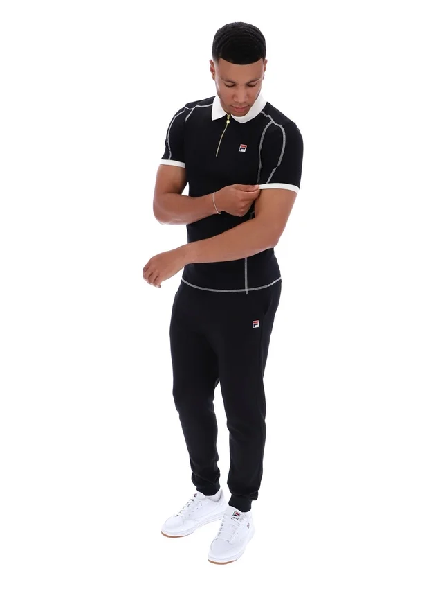 Schwarzes Leo-Polohemd