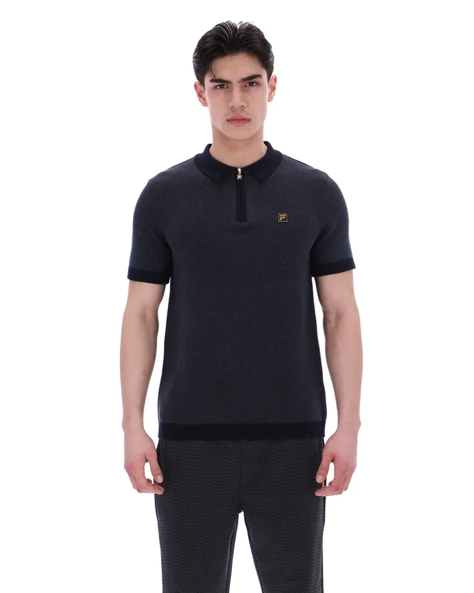 Schwarzes Marty Zip Polo