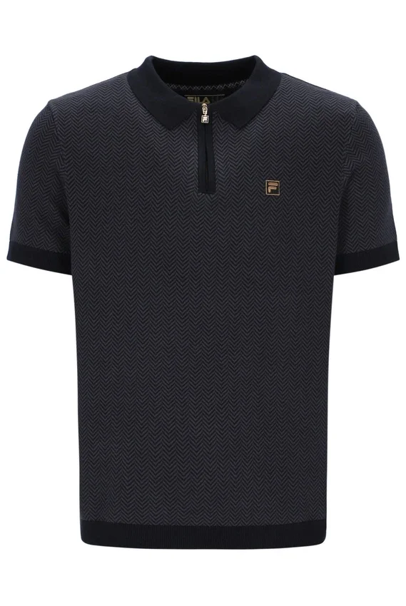 Schwarzes Marty Zip Polo