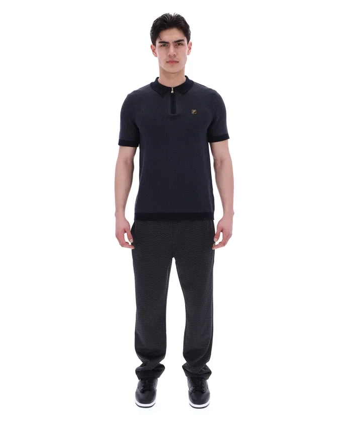 Schwarzes Marty Zip Polo