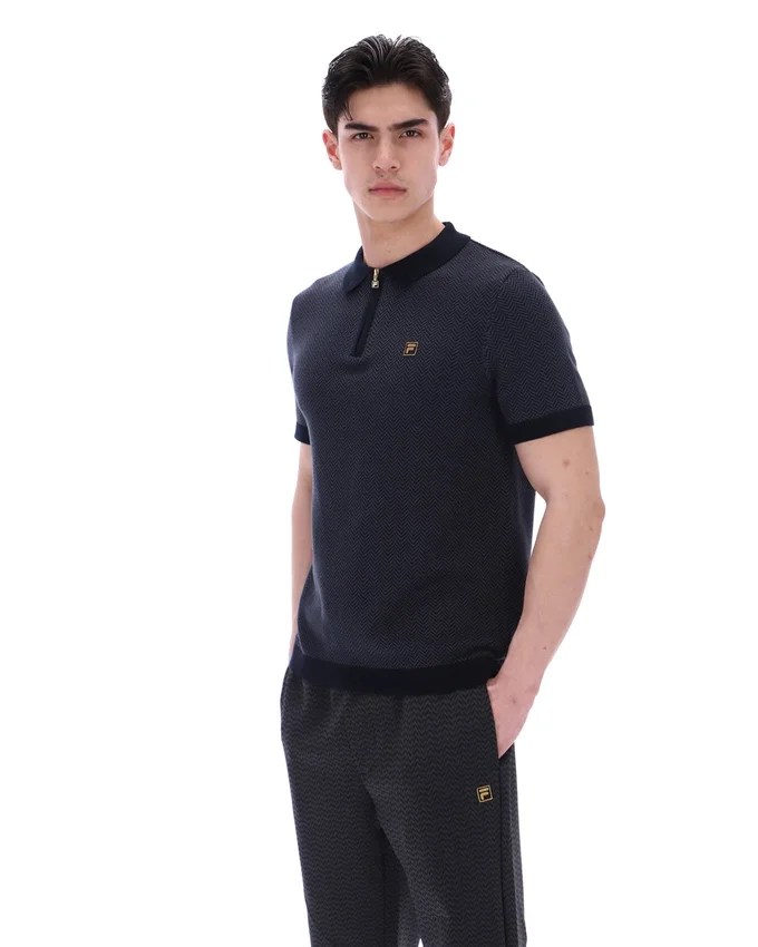 Schwarzes Marty Zip Polo