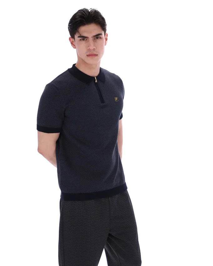 Schwarzes Marty Zip Polo