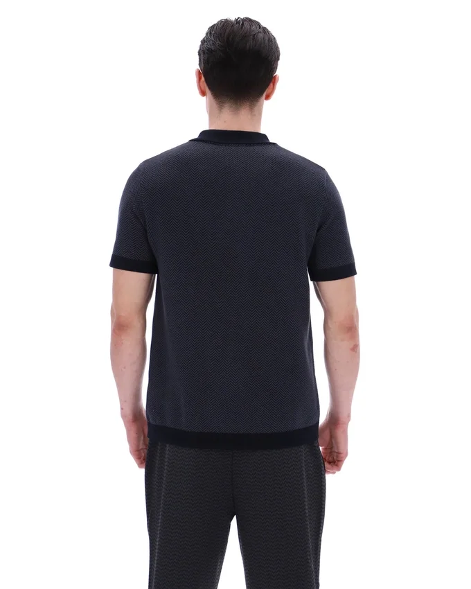 Schwarzes Marty Zip Polo