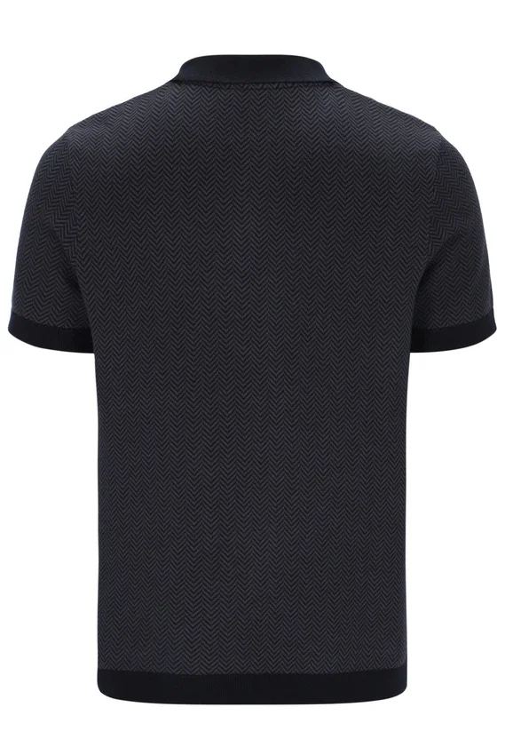 Schwarzes Marty Zip Polo