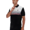 Schwarzes Paco-Velours-Polohemd mit Reißverschluss