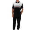 Schwarzes Paco-Velours-Polohemd mit Reißverschluss