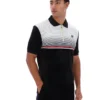 Schwarzes Paco-Velours-Polohemd mit Reißverschluss