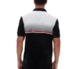 Schwarzes Paco-Velours-Polohemd mit Reißverschluss