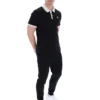 Schwarzes Panatta 2 Kurzarm-Polo mit Shorts