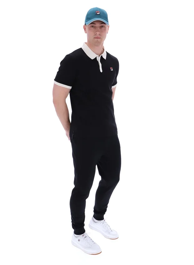 Schwarzes Panatta 2 Kurzarm-Polo mit Shorts