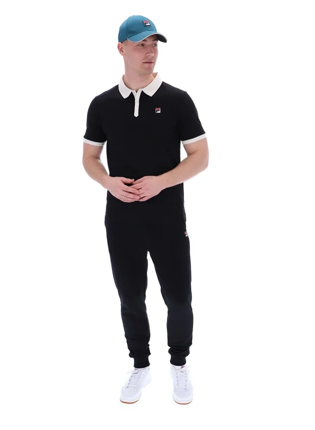 Schwarzes Panatta 2 Kurzarm-Polo mit Shorts
