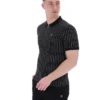 Schwarzes Patton-Polohemd mit Jacquard-Streifen