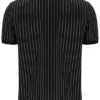 Schwarzes Patton-Polohemd mit Jacquard-Streifen