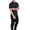 Schwarzes Patton-Polohemd mit Jacquard-Streifen