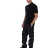 Schwarzes Sander-Polohemd aus strukturiertem Strick