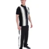 Schwarzes Strick-Polo im Buddy-Bowling-Stil