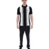Schwarzes Strick-Polo im Buddy-Bowling-Stil