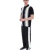 Schwarzes Strick-Polo im Buddy-Bowling-Stil