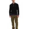 Schwarzes Sully Langarm-Polohemd