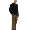 Schwarzes Sully Langarm-Polohemd