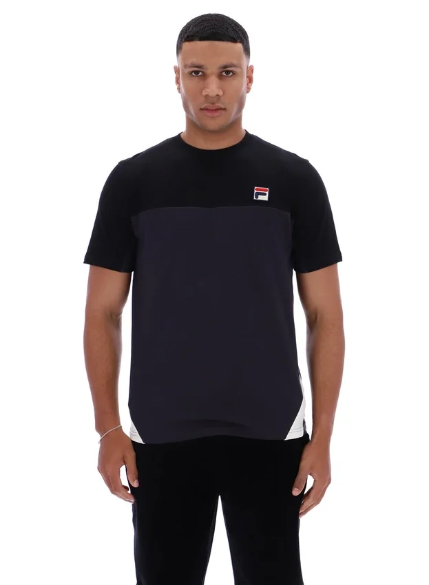 Schwarzes „Tiebreaker“ Colour-Block-T-Shirt