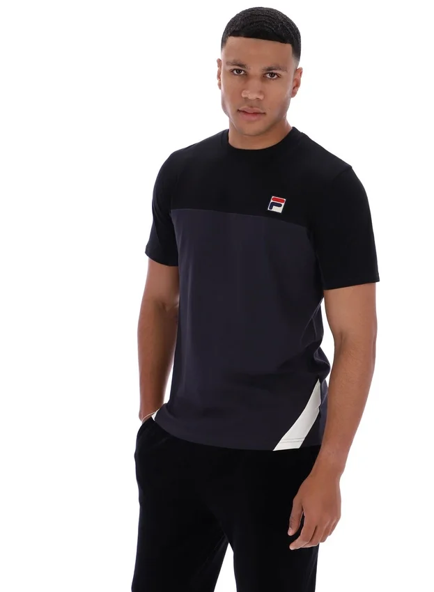 Schwarzes „Tiebreaker“ Colour-Block-T-Shirt