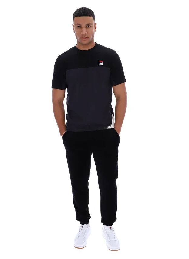 Schwarzes „Tiebreaker“ Colour-Block-T-Shirt