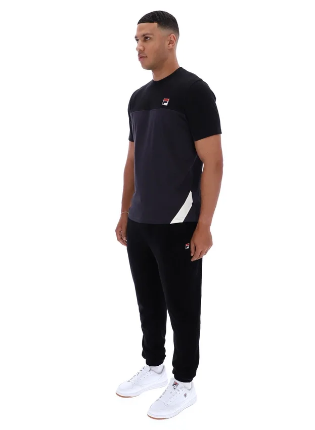 Schwarzes „Tiebreaker“ Colour-Block-T-Shirt