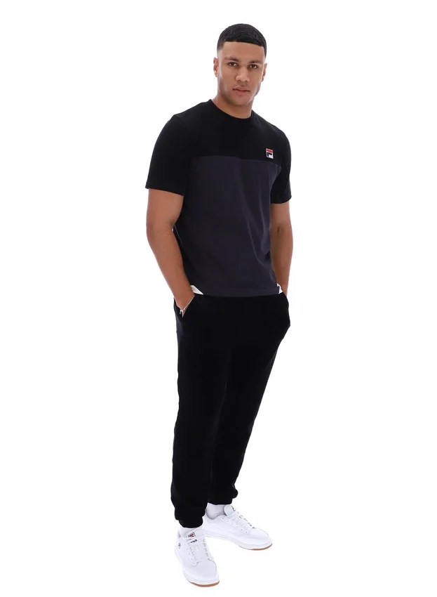Schwarzes „Tiebreaker“ Colour-Block-T-Shirt
