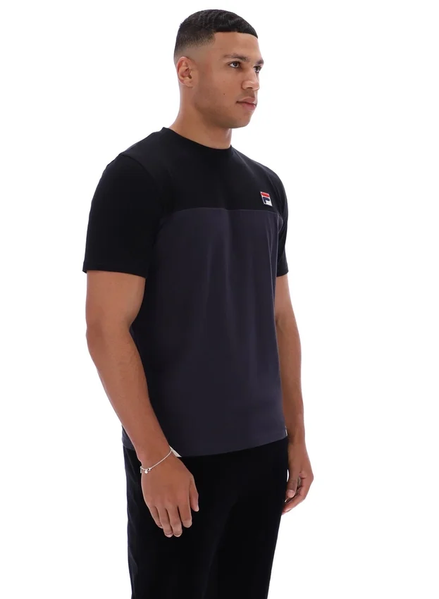 Schwarzes „Tiebreaker“ Colour-Block-T-Shirt