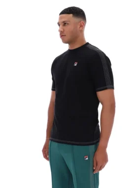 Schwarzes Trey-T-Shirt mit Kontrastnähten