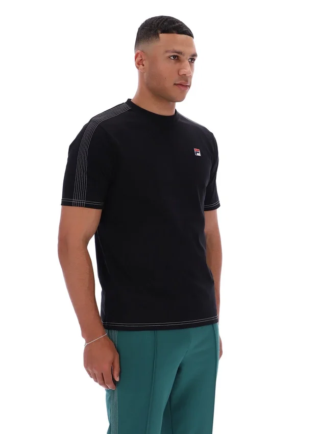 Schwarzes Trey-T-Shirt mit Kontrastnähten