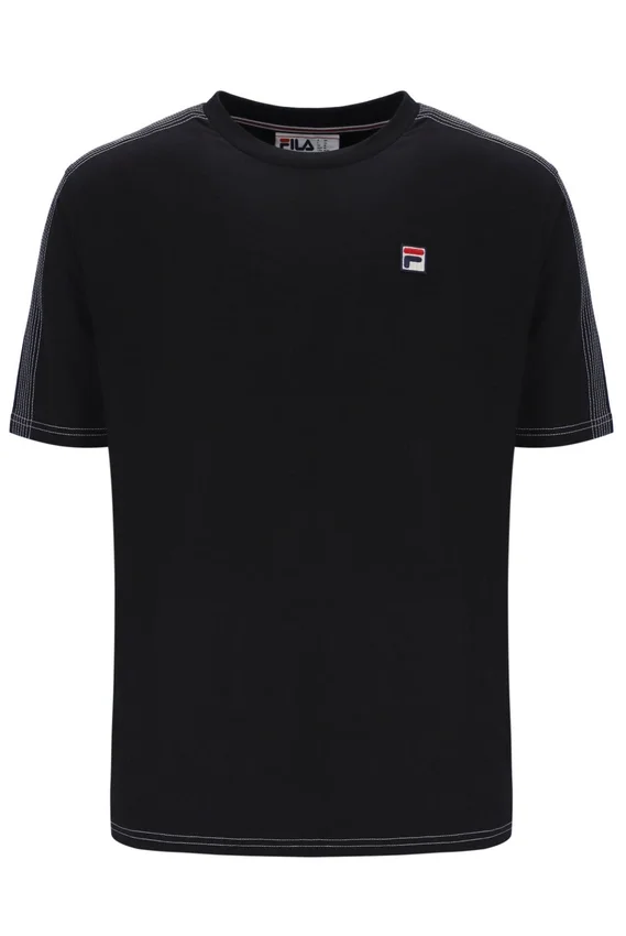 Schwarzes Trey-T-Shirt mit Kontrastnähten