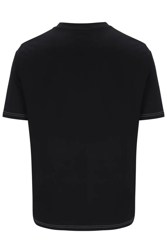 Schwarzes Trey-T-Shirt mit Kontrastnähten