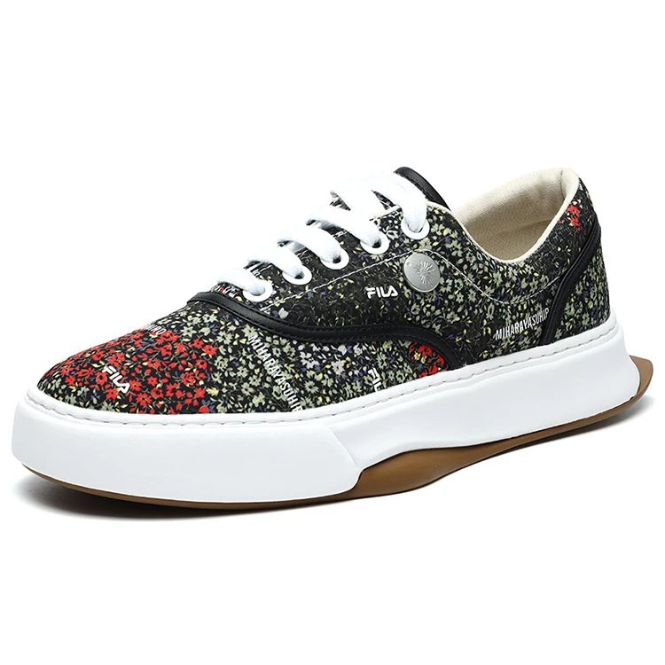 Sneaker mit Blumenmuster Schwarz/Grün