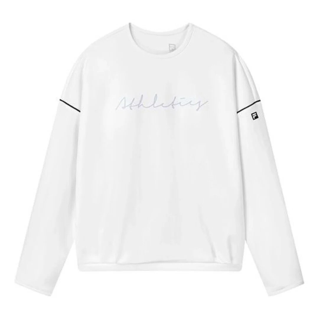 Sport-Sweatshirt mit aufgedrucktem „Athletics“-Schriftzug „Weiß“