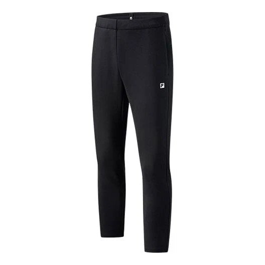 Sportliche Strickhose, gerade geschnitten, einfarbig, für Fitness und Sport, schwarz